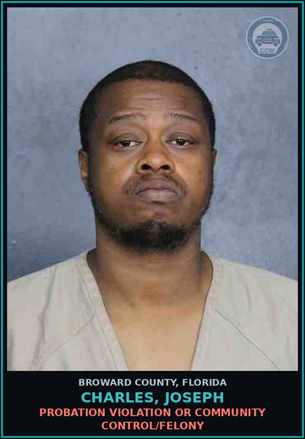 Booking mugshot of CHARLES, JOSEPH in Broward County