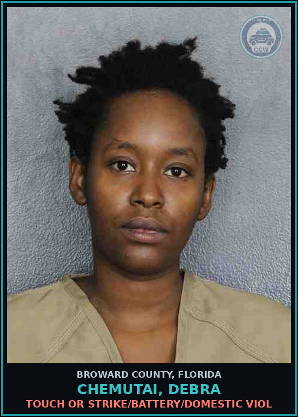 Booking mugshot of CHEMUTAI, DEBRA in Broward County