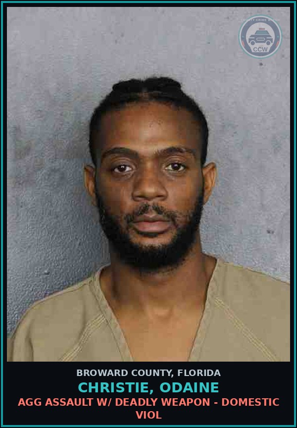 Booking mugshot of CHRISTIE, ODAINE in Broward County