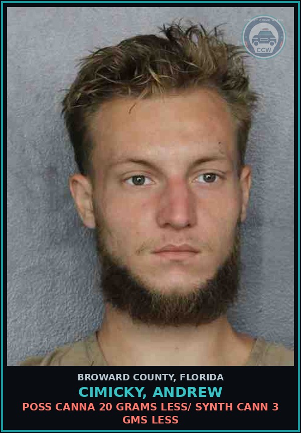 Booking mugshot of CIMICKY, ANDREW in Broward County