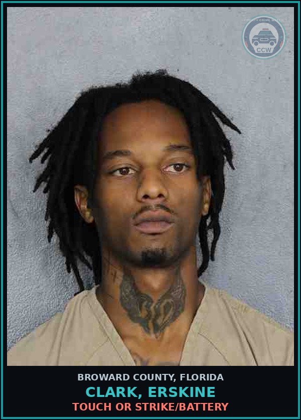 Booking mugshot of CLARK, ERSKINE in Broward County