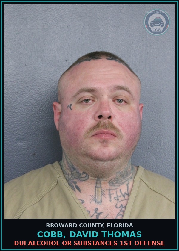 Booking mugshot of COBB, DAVID THOMAS in Broward County