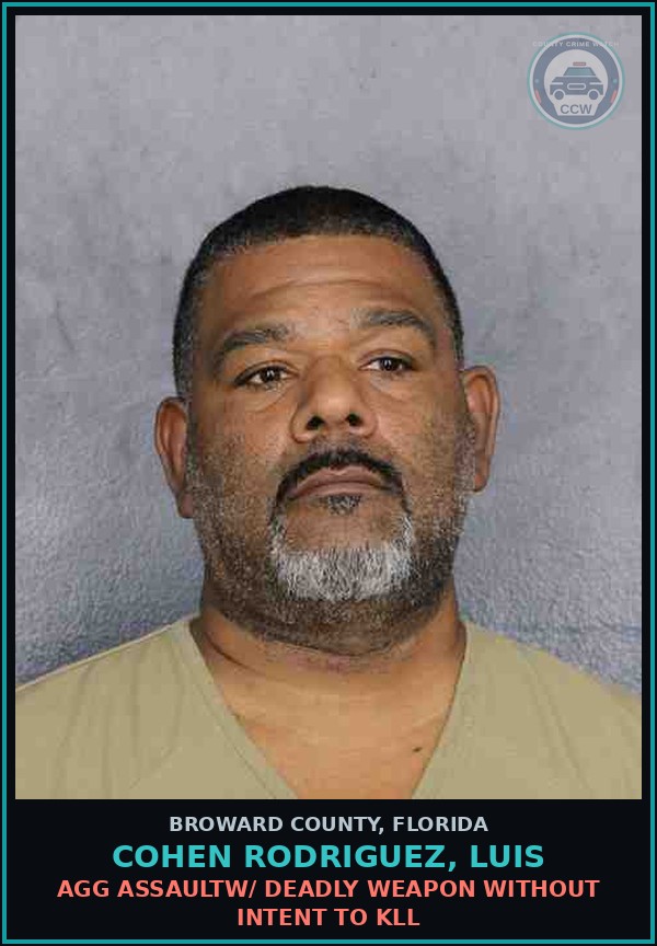 Booking mugshot of COHEN RODRIGUEZ, LUIS in Broward County