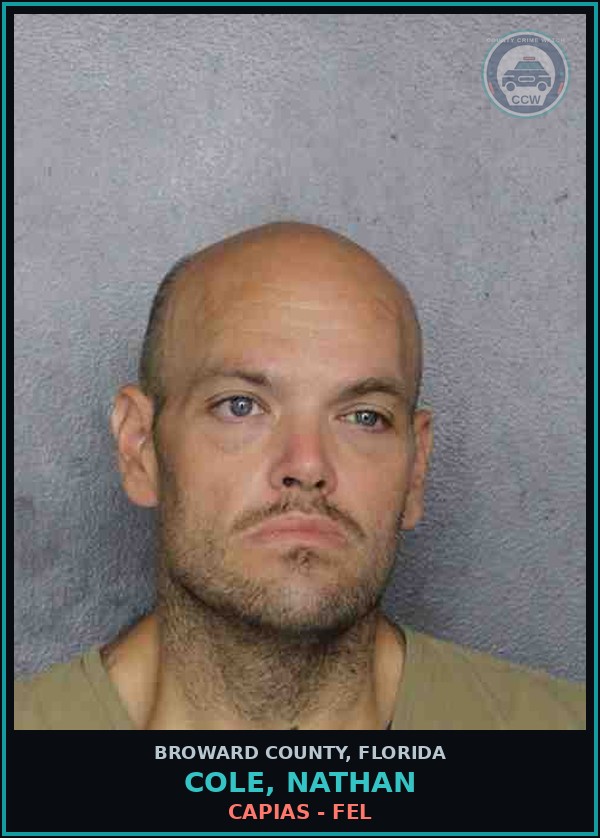 Booking mugshot of COLE, NATHAN in Broward County