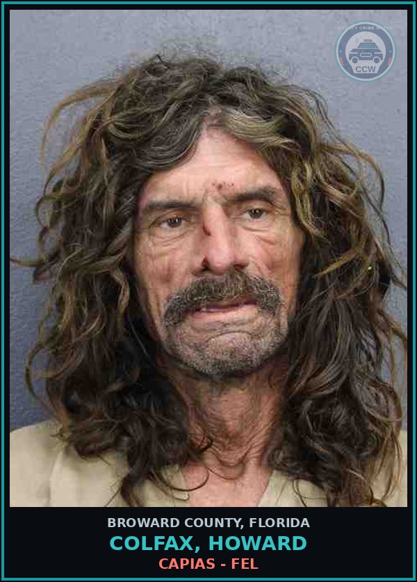 Booking mugshot of COLFAX, HOWARD in Broward County