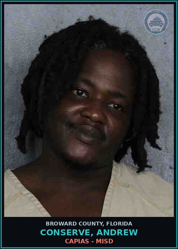Booking mugshot of CONSERVE, ANDREW in Broward County