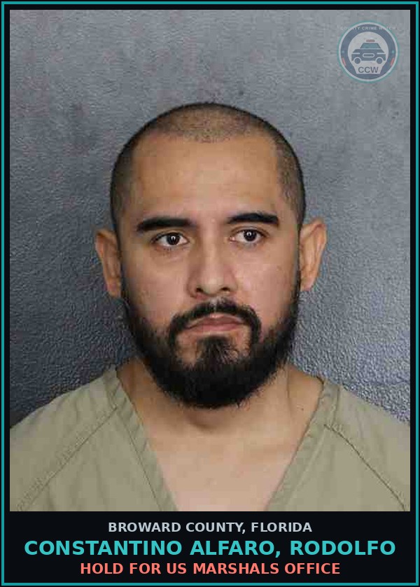 Booking mugshot of CONSTANTINO ALFARO, RODOLFO in Broward County