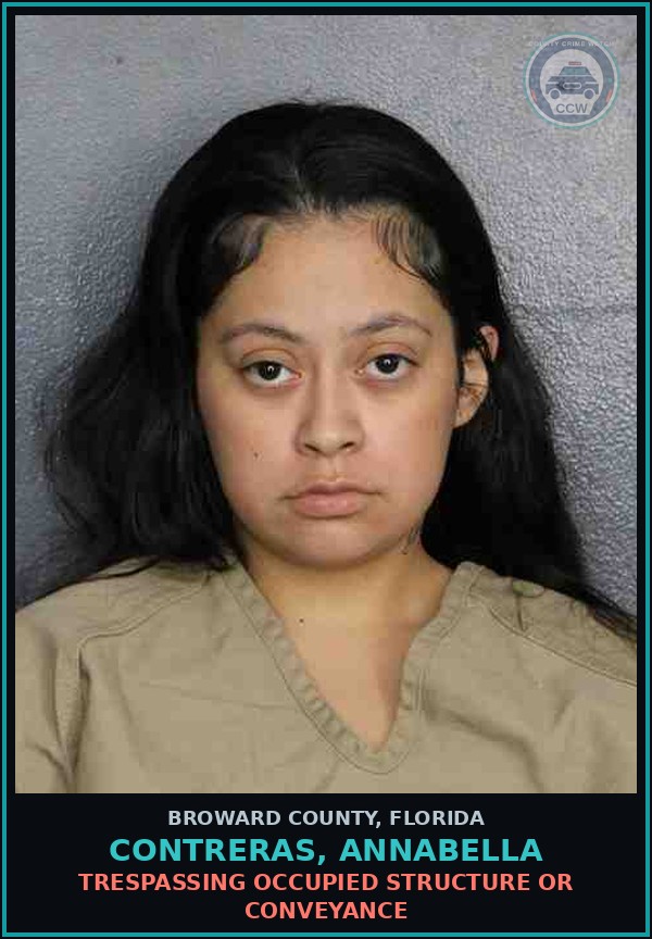 Booking mugshot of CONTRERAS, ANNABELLA in Broward County