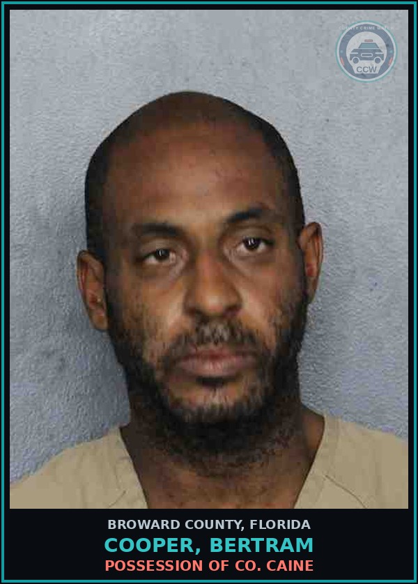 Booking mugshot of COOPER, BERTRAM in Broward County