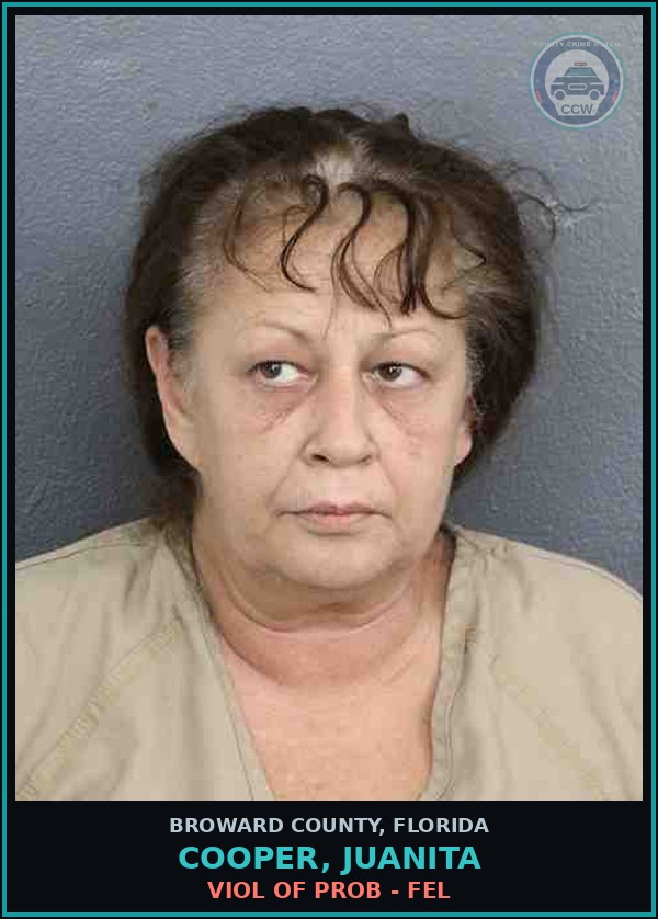 Booking mugshot of COOPER, JUANITA in Broward County