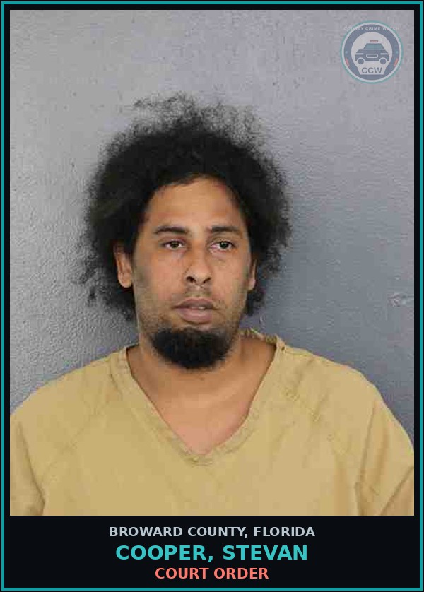 Booking mugshot of COOPER, STEVAN in Broward County