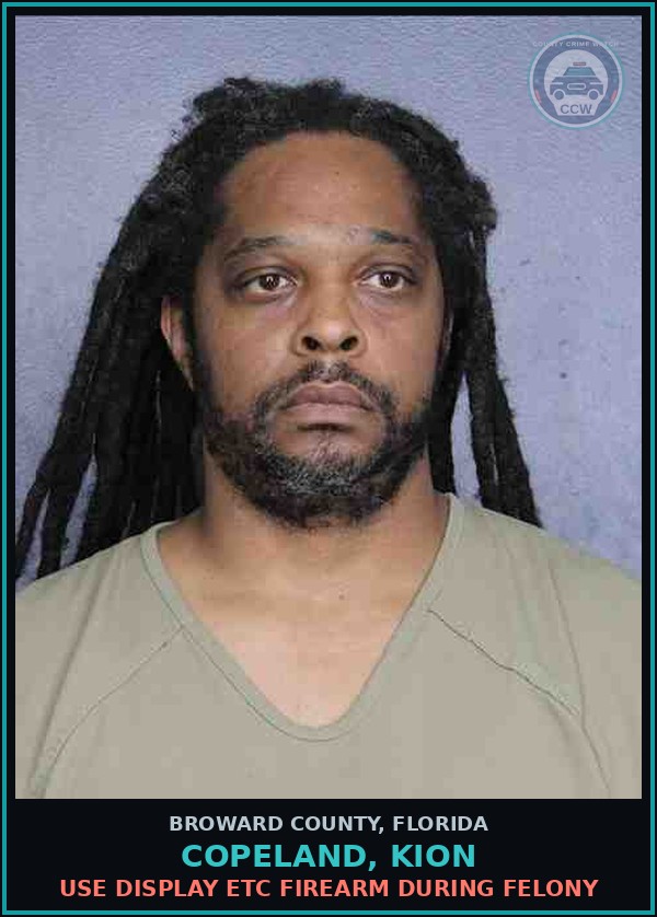 Booking mugshot of COPELAND, KION in Broward County