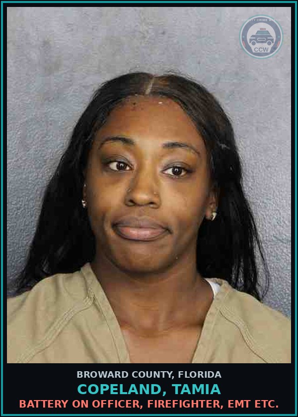Booking mugshot of COPELAND, TAMIA in Broward County