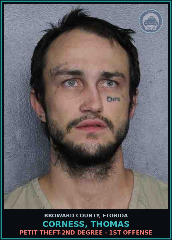 Booking mugshot of CORNESS, THOMAS in Broward County