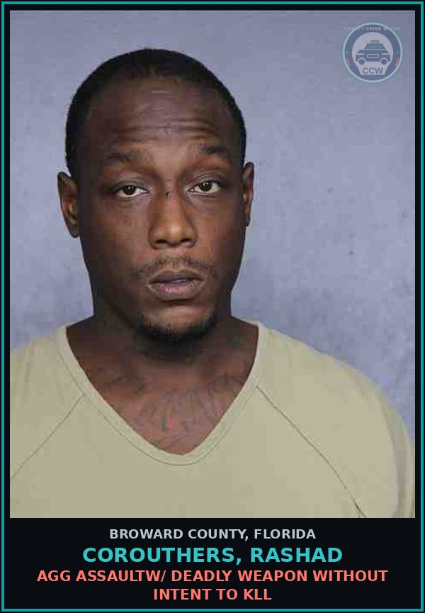 Booking mugshot of COROUTHERS, RASHAD in Broward County