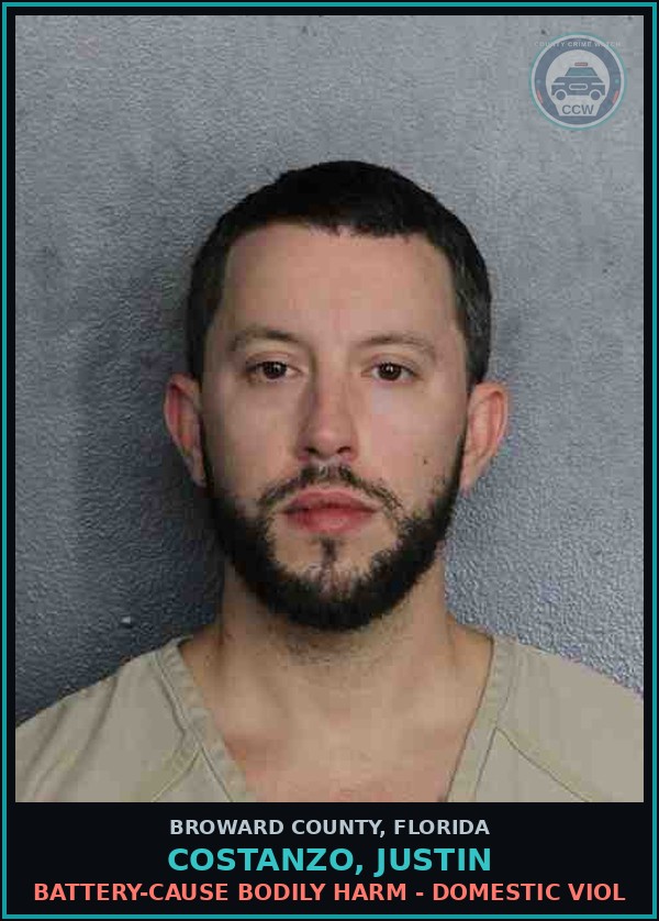 Booking mugshot of COSTANZO, JUSTIN in Broward County