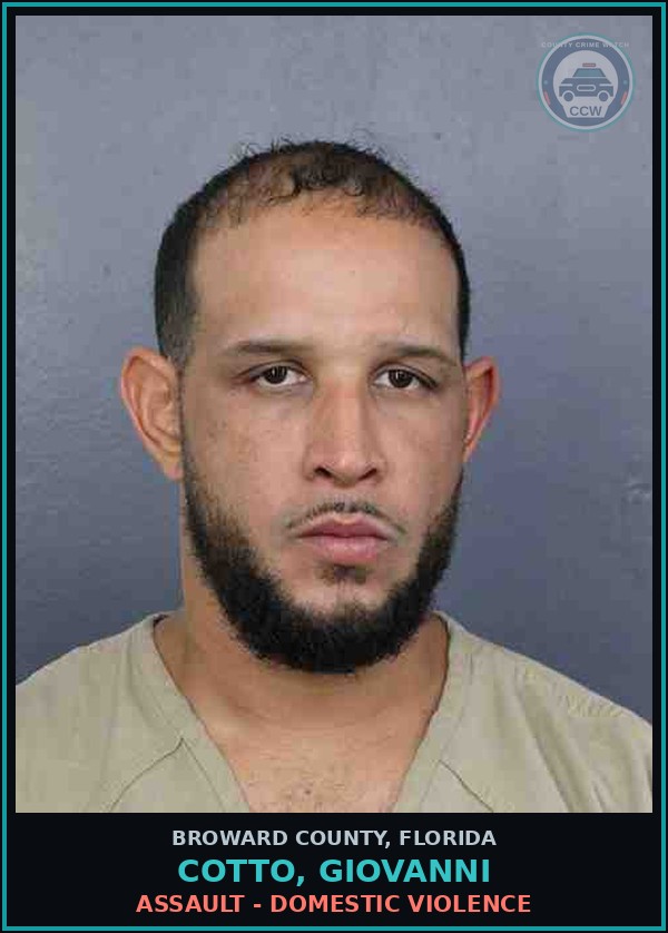 Booking mugshot of COTTO, GIOVANNI in Broward County