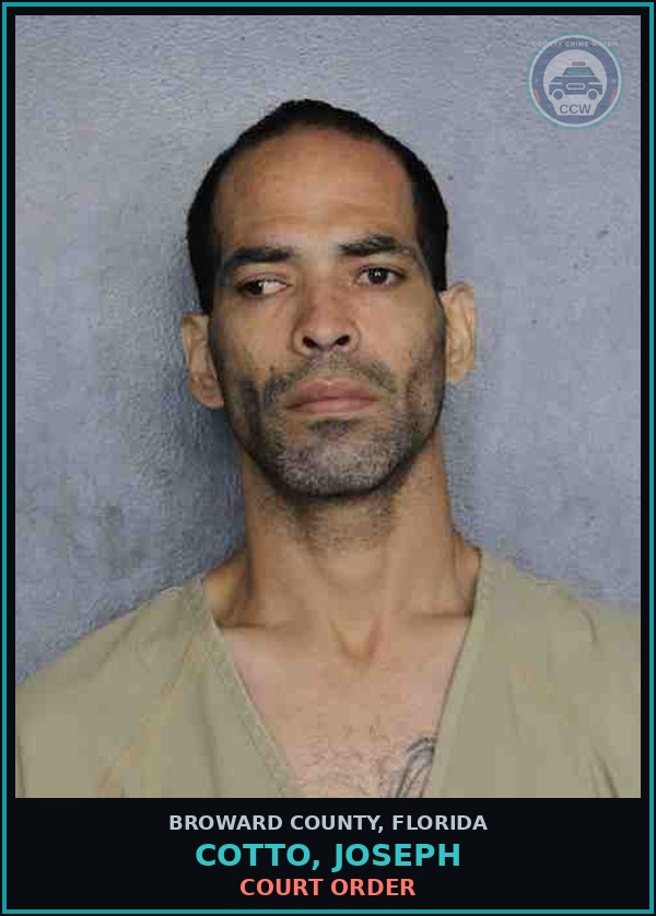 Booking mugshot of COTTO, JOSEPH in Broward County