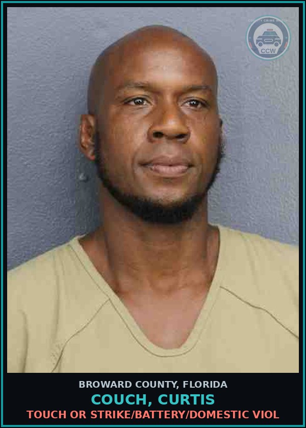 Booking mugshot of COUCH, CURTIS in Broward County