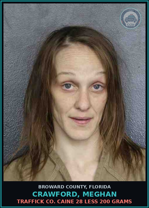 Booking mugshot of CRAWFORD, MEGHAN in Broward County