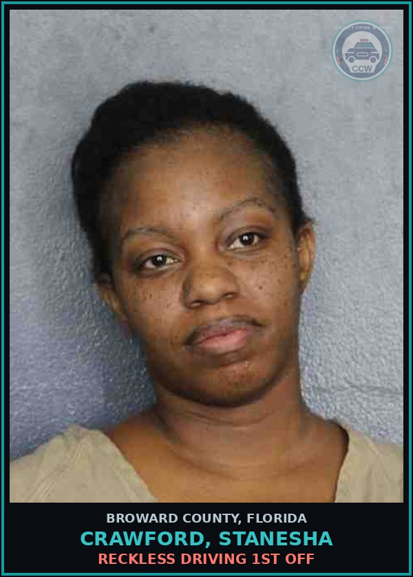 Booking mugshot of CRAWFORD, STANESHA in Broward County