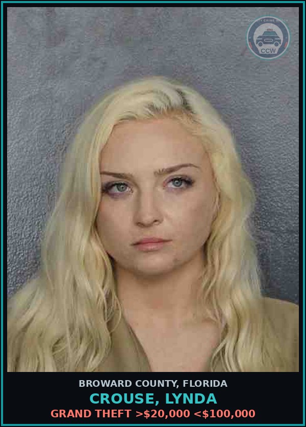 Booking mugshot of CROUSE, LYNDA in Broward County