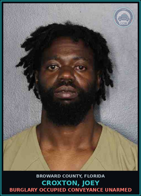 Booking mugshot of CROXTON, JOEY in Broward County