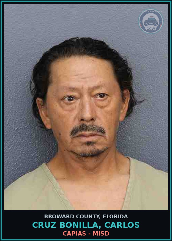 Booking mugshot of CRUZ BONILLA, CARLOS in Broward County