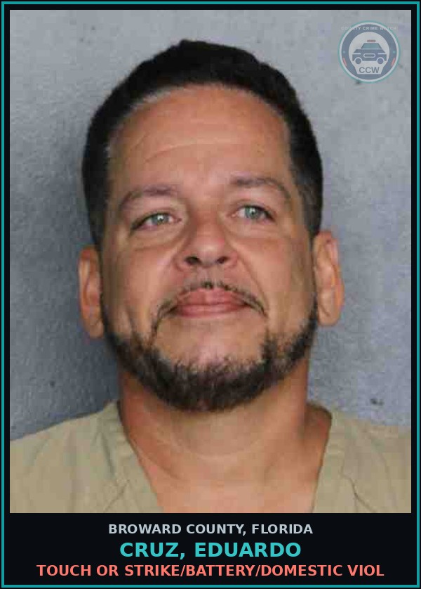 Booking mugshot of CRUZ, EDUARDO in Broward County