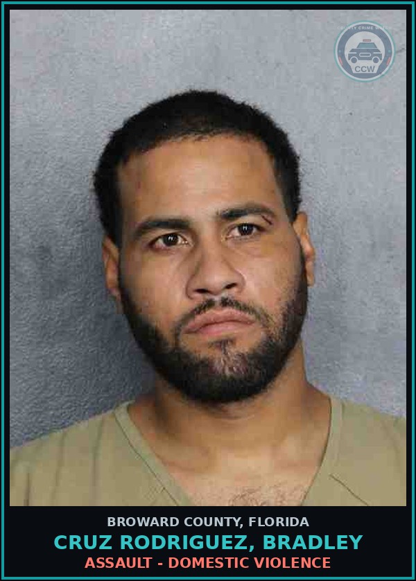Booking mugshot of CRUZ RODRIGUEZ, BRADLEY in Broward County