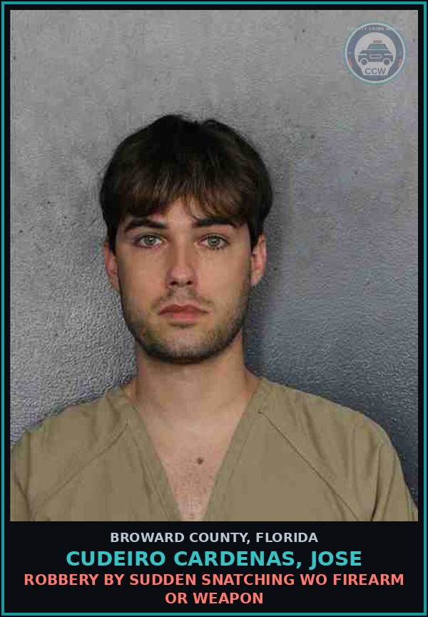 Booking mugshot of CUDEIRO CARDENAS, JOSE in Broward County