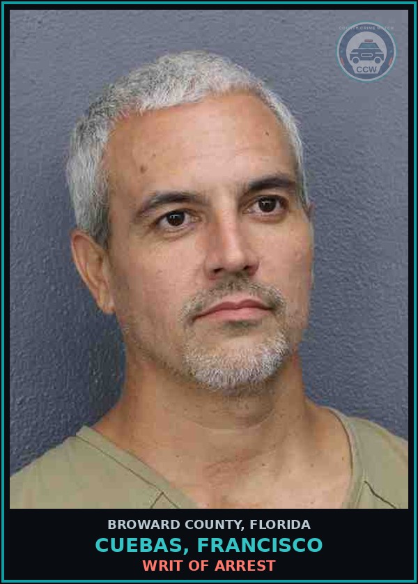 Booking mugshot of CUEBAS, FRANCISCO in Broward County