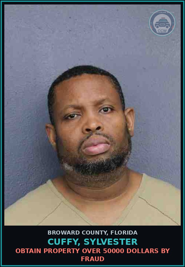 Booking mugshot of CUFFY, SYLVESTER in Broward County