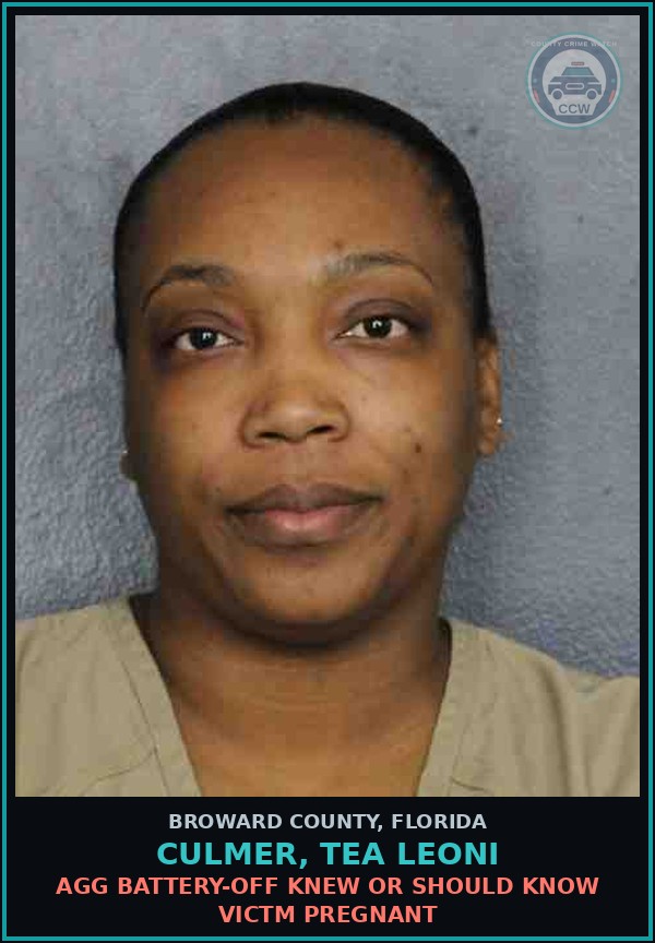 Booking mugshot of CULMER, TEA LEONI in Broward County