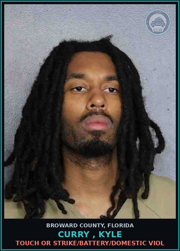 Booking mugshot of CURRY , KYLE in Broward County