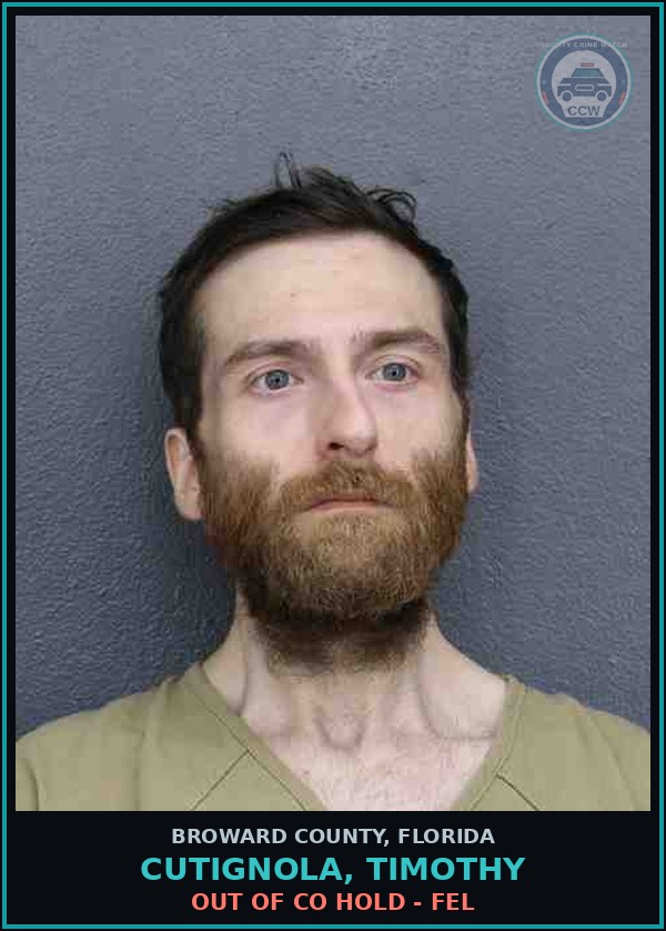 Booking mugshot of CUTIGNOLA, TIMOTHY in Broward County