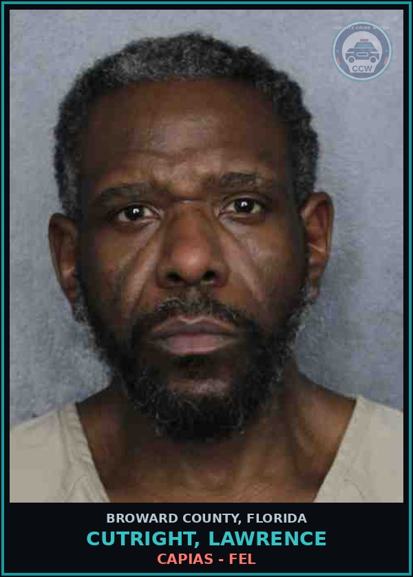 Booking mugshot of CUTRIGHT, LAWRENCE in Broward County