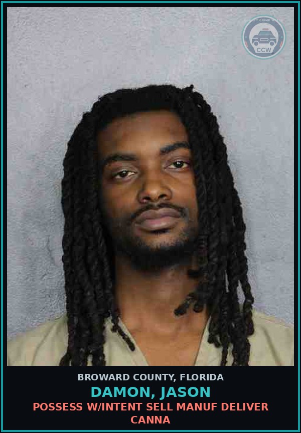 Booking mugshot of DAMON, JASON in Broward County