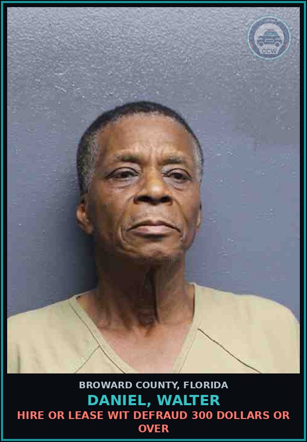 Booking mugshot of DANIEL, WALTER in Broward County