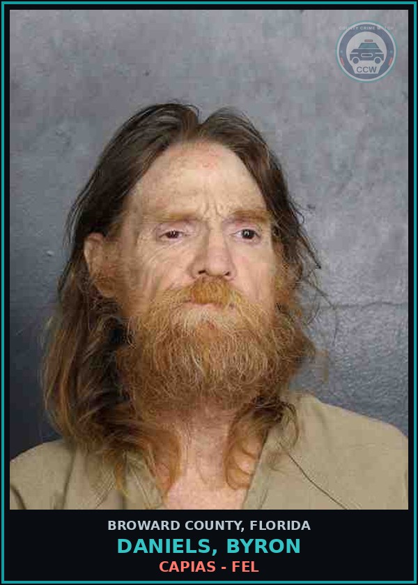 Booking mugshot of DANIELS, BYRON in Broward County