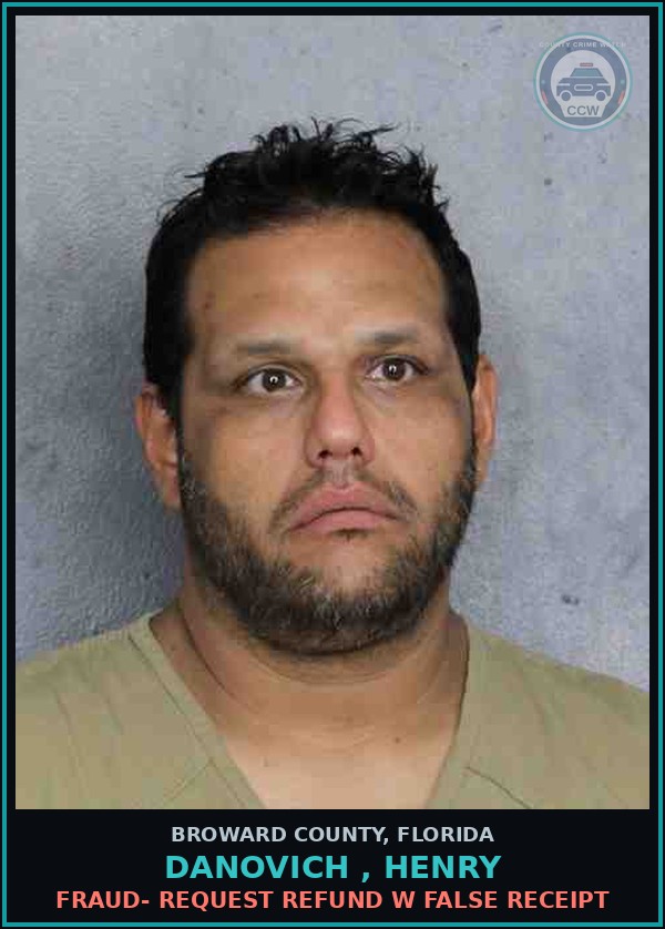 Booking mugshot of DANOVICH , HENRY in Broward County