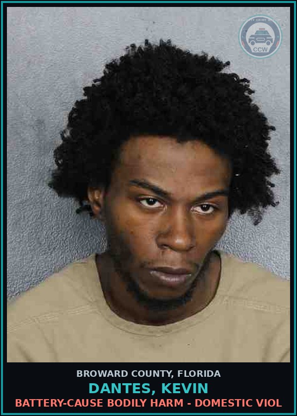 Booking mugshot of DANTES, KEVIN in Broward County