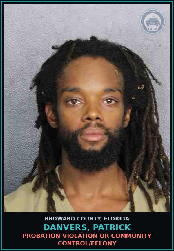 Booking mugshot of DANVERS, PATRICK in Broward County