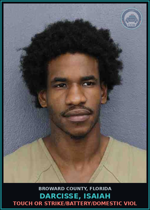 Booking mugshot of DARCISSE, ISAIAH in Broward County