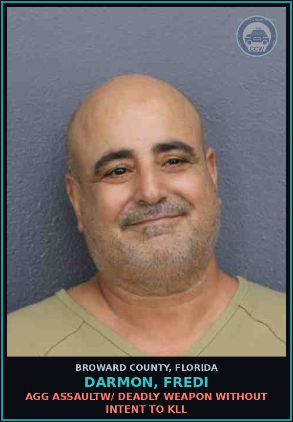 Booking mugshot of DARMON, FREDI in Broward County