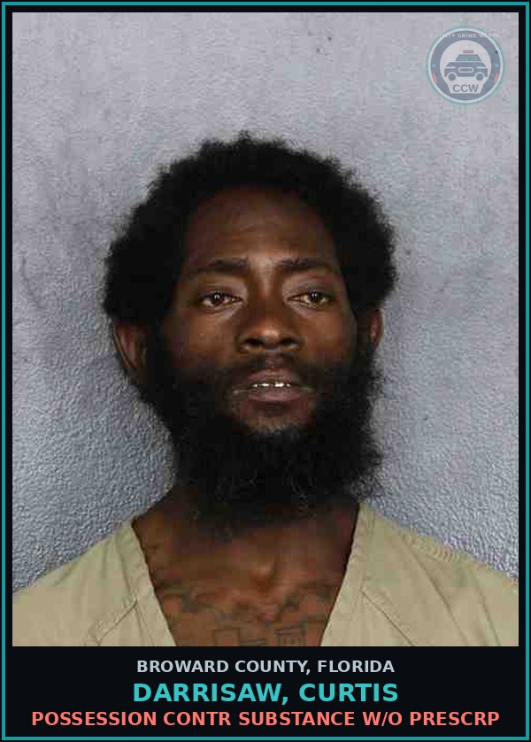 Booking mugshot of DARRISAW, CURTIS in Broward County