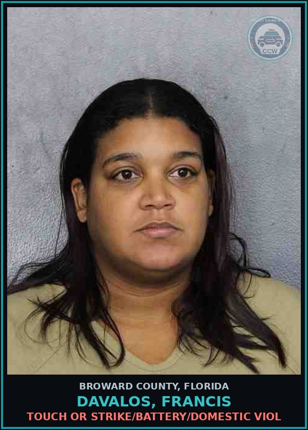 Booking mugshot of DAVALOS, FRANCIS in Broward County