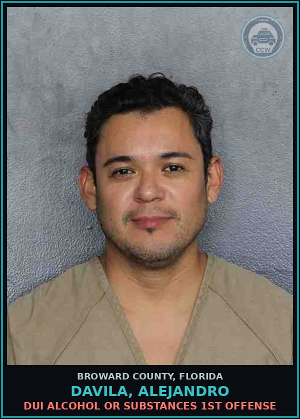 Booking mugshot of DAVILA, ALEJANDRO in Broward County