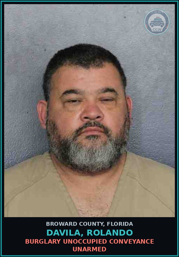 Booking mugshot of DAVILA, ROLANDO in Broward County