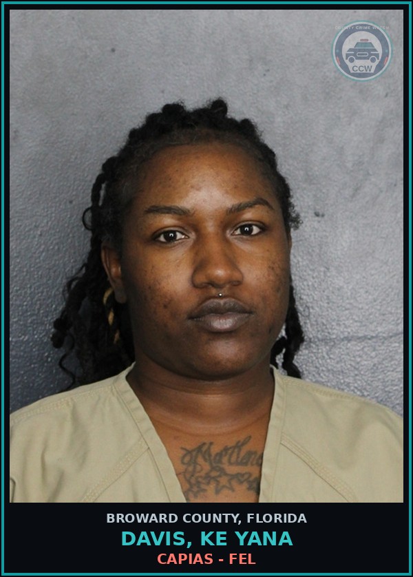 Booking mugshot of DAVIS, KE YANA in Broward County